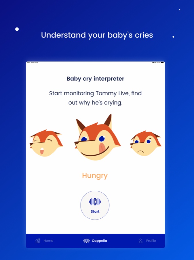 Cappella baby cry interpreter — Hungry
